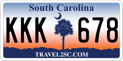 SC license plate KKK678