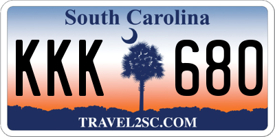 SC license plate KKK680