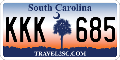 SC license plate KKK685