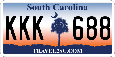 SC license plate KKK688