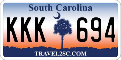SC license plate KKK694