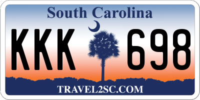 SC license plate KKK698