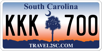 SC license plate KKK700