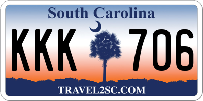 SC license plate KKK706