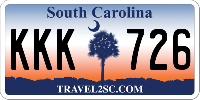 SC license plate KKK726