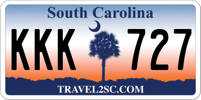 SC license plate KKK727