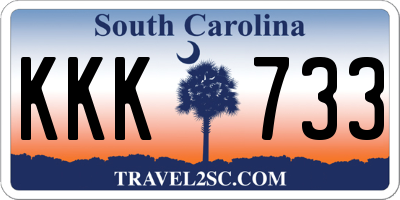SC license plate KKK733