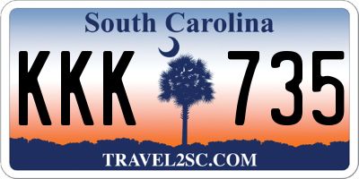 SC license plate KKK735