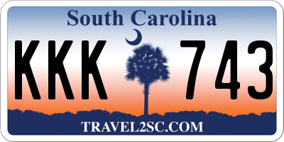 SC license plate KKK743