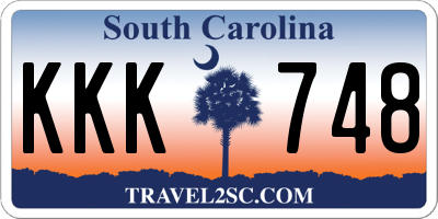 SC license plate KKK748