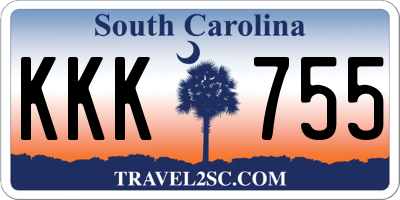SC license plate KKK755