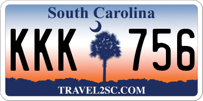 SC license plate KKK756