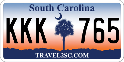 SC license plate KKK765