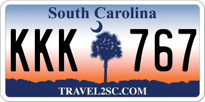 SC license plate KKK767