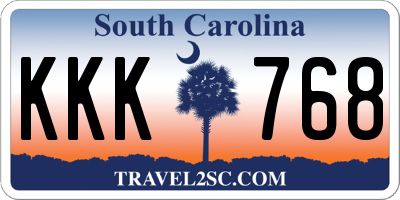 SC license plate KKK768