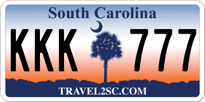 SC license plate KKK777