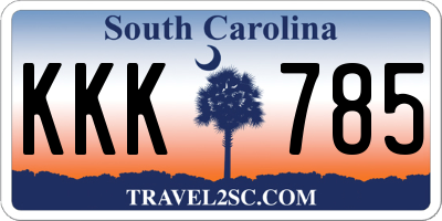 SC license plate KKK785