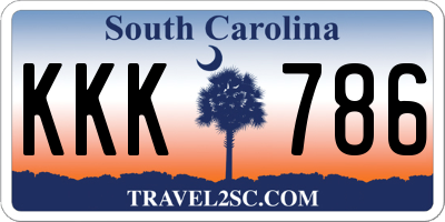 SC license plate KKK786
