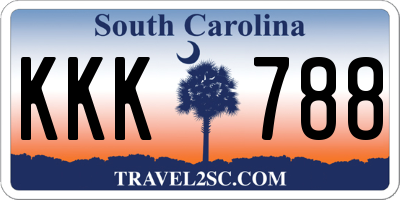 SC license plate KKK788