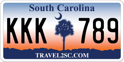 SC license plate KKK789
