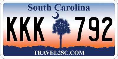 SC license plate KKK792
