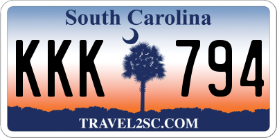 SC license plate KKK794
