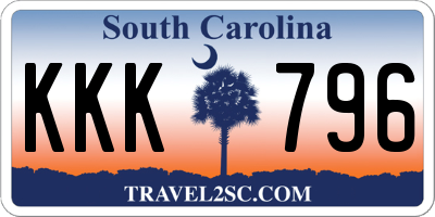 SC license plate KKK796