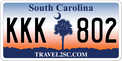 SC license plate KKK802
