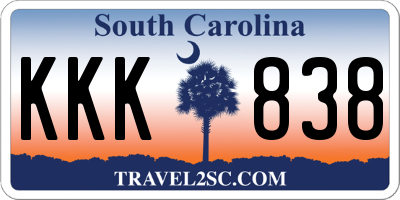 SC license plate KKK838