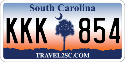 SC license plate KKK854