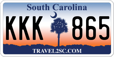 SC license plate KKK865