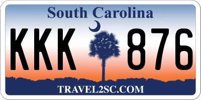 SC license plate KKK876