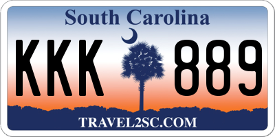 SC license plate KKK889