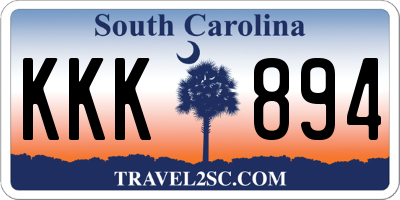 SC license plate KKK894