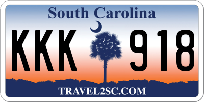 SC license plate KKK918