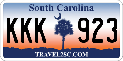 SC license plate KKK923