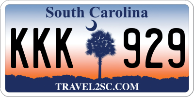 SC license plate KKK929