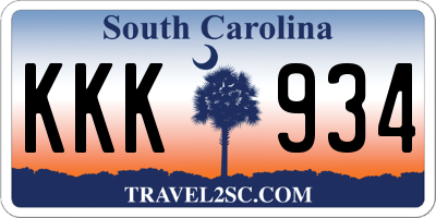 SC license plate KKK934