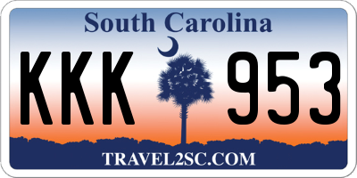 SC license plate KKK953