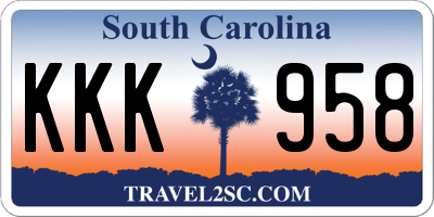 SC license plate KKK958