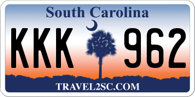 SC license plate KKK962