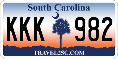 SC license plate KKK982