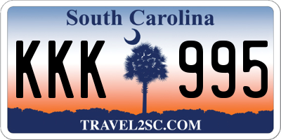SC license plate KKK995