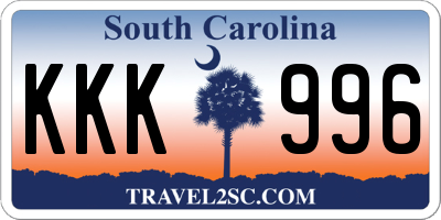 SC license plate KKK996