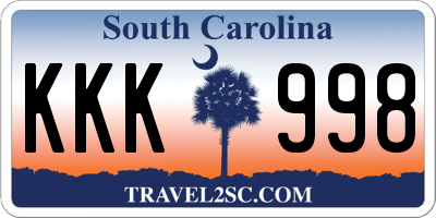 SC license plate KKK998
