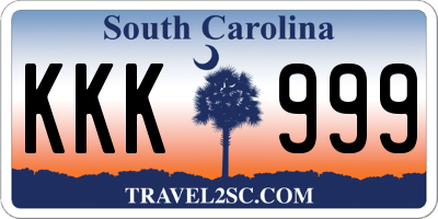 SC license plate KKK999