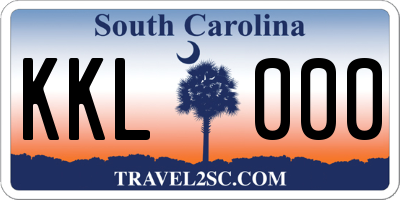 SC license plate KKL000