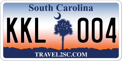 SC license plate KKL004