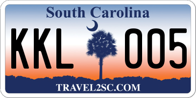SC license plate KKL005