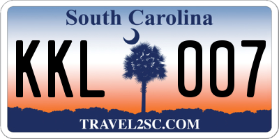 SC license plate KKL007